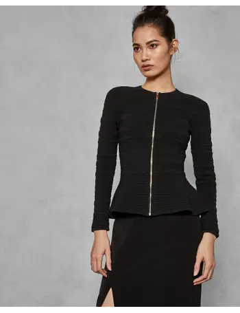 deari structured peplum cardigan