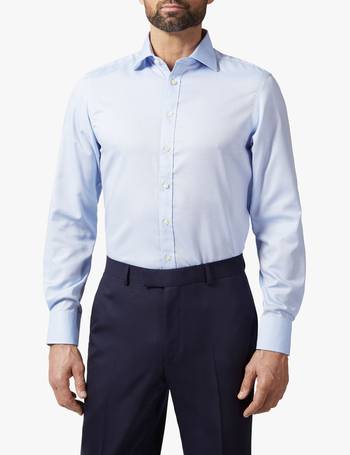 Chester Barrie CHESTER BARRIE 16.5” 42cm Mens Stripe Blue White Shirt Double Cuff Cotton 