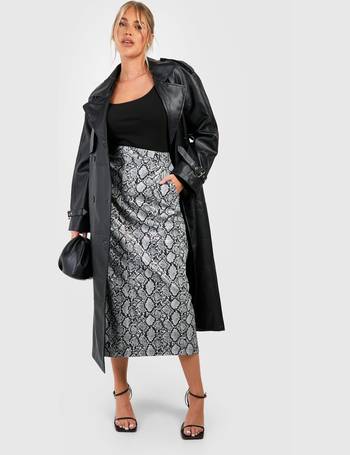 Maternity Leather Look Midi Skirt