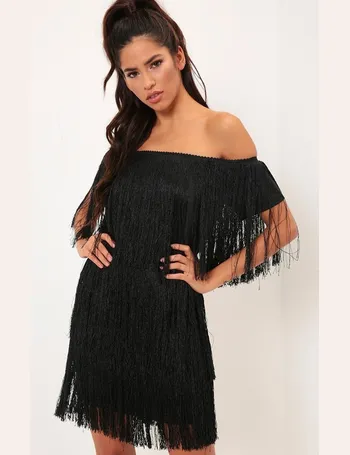 i saw it first black tassel dress