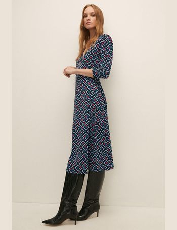 oasis animal wrap midi dress