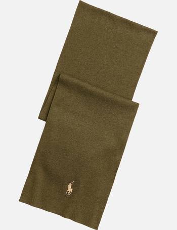 Polo Ralph Lauren ribbed pima cotton scarf in black with logo