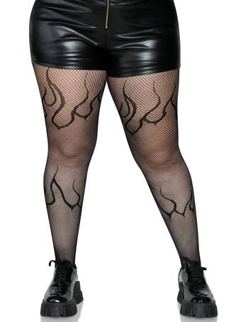 Red Flame Plus Size Net Tights for Women