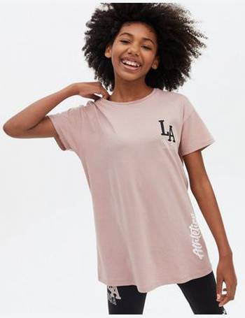 Girls Pale Pink LA Logo T-Shirt and Leggings Set