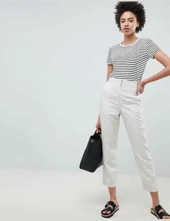 Shop ASOS DESIGN Women's Cropped Linen Trousers up to 40% Off