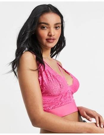 Tutti Rouge Fuller Bust Kennedy strappy semi open cup lace bralette in pink