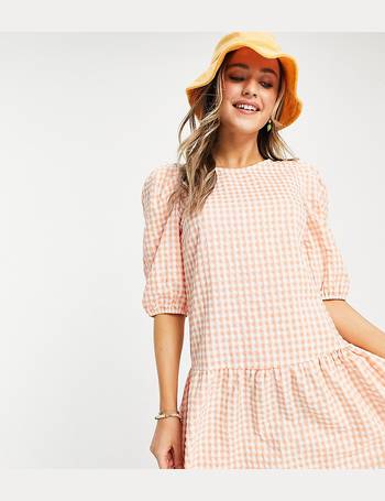 Neon Rose gingham ruffle tiered midaxi dress in pink