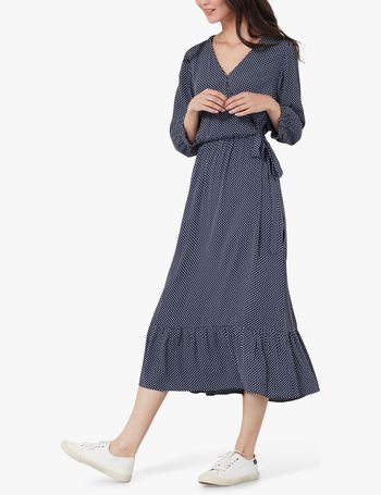 joules chloe fixed wrap dress navy peony