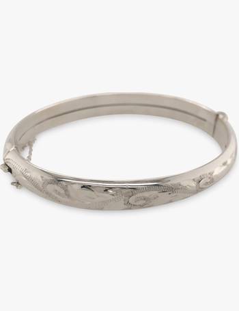 John Lewis hammered silver bangle bracelet ~ hook closure