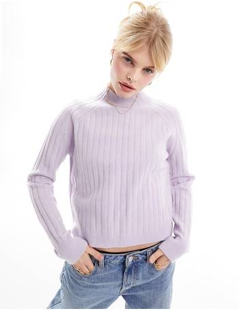 Violet Romance roll neck knitted jumper dress in lilac