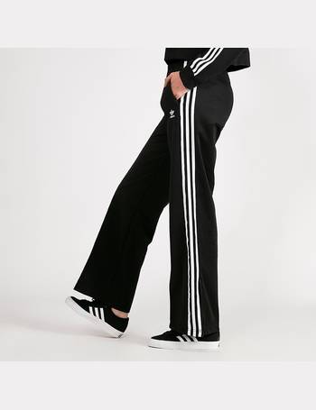 adidas Originals Contempo chunky striped wide leg pants in off white