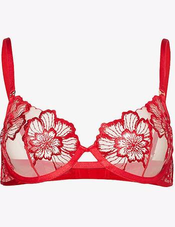 Bluebella Mirabel Delicate Floral Embroidered Mesh Plunge Bra With
