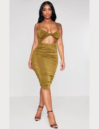 Just A Dream Strappy Ruched Midi Dress