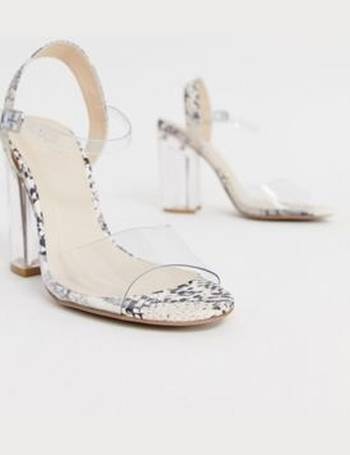 Qupid clear stiletto heeled sandals hotsell