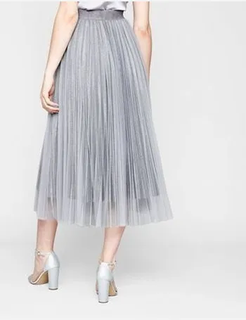 pleated midi skirt glitter