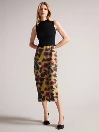 ted baker becci scarf print midi dress