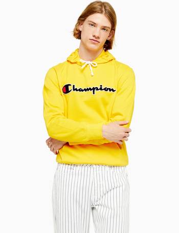 mens yellow champion hoodie