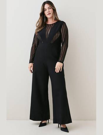 Plus Size Soft Tailored Wide Leg Jumpsuit | Karen Millen
