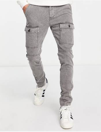 ASOS DESIGN skinny cargo trousers in grey