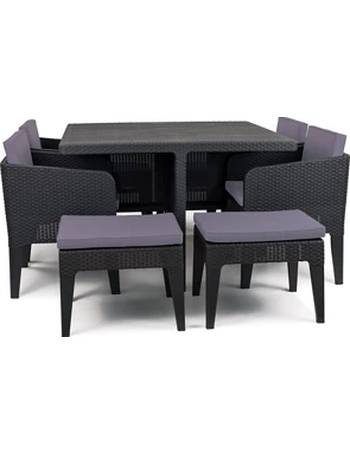 Keter columbia plastic 8 deals seater dining set