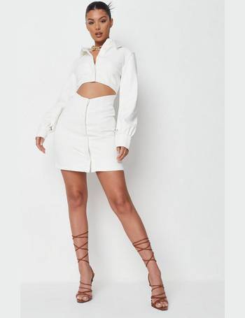 Missguided white denim outlet dress