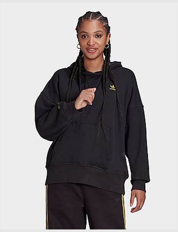 Adidas originals bellista lace insert oversized hoodie in black hot sale