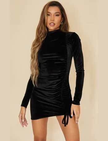 black velvet dress long sleeve