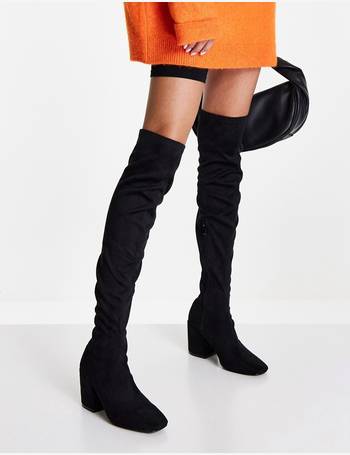 Raid georgia black leather look over the knee hot sale boots