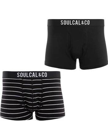 SoulCal Mens 2 Pack of Boxers Boxer Underwear Pattern 