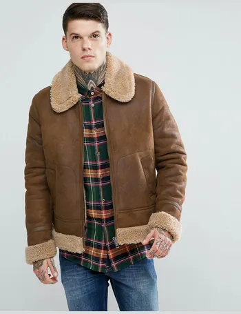 asos shearling jacket mens