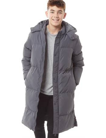 fluid junior longline hooded puffer jacket black