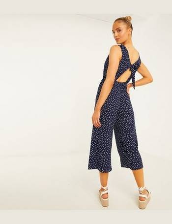 quiz navy culotte jumpsuit