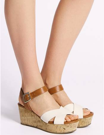 Crossover Ankle Strap Wedge Sandals