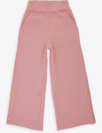 BALMAIN Button-embellished cotton-jersey wide-leg track pants