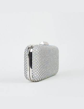 new look silver clutch bag