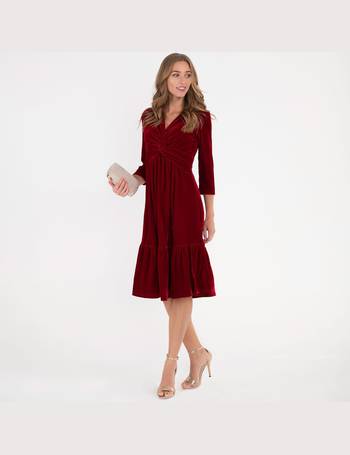 debenhams red velvet dress