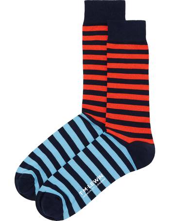 T.M.Lewin Men's Navy Red Stripe Socks 
