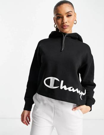 champion black cropped hoodie