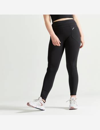 Women's Slim-Fit Fitness Jogging Bottoms 500 - Black DOMYOS