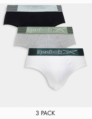 Reebok WOMENS 3 Pack Cotton Elastane Sports Brief Underwear -.SIZE
