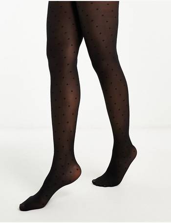 Pieces fishnet tights with diamante gems in black