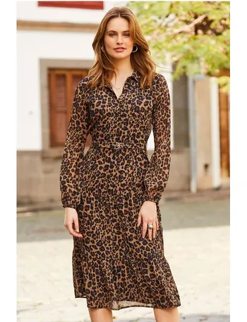 sosandar leopard print shirt dress