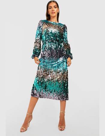 Sequin Ombre Shift Party Dress