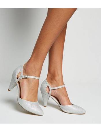 silver glitter wide fit shoes