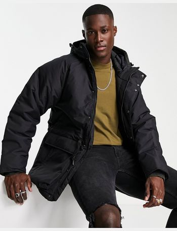 Fred perry hooded clearance puffer jacket in black