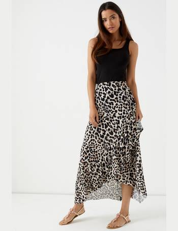 Lipsy leopard ruffle wrap hotsell maxi skirt