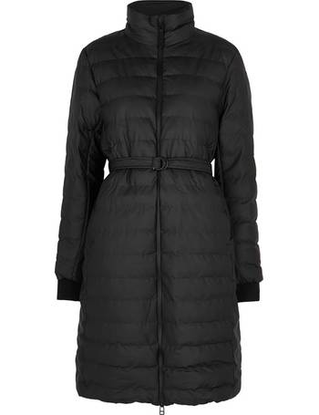 rains belted hooded shell coat