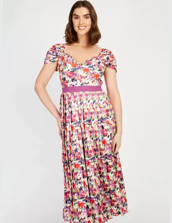 Little mistress amelie vintage floral outlet maxi dress with lace