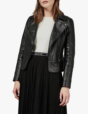 Ted baker sale peplum leather jacket