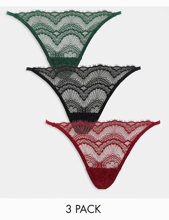 Gilly Hicks 3 pack lace edge briefs in multi